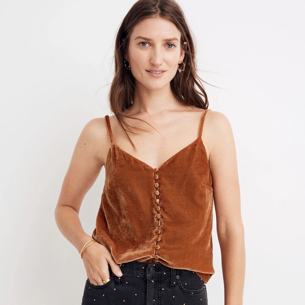 Madewell Velvet Button-Down Cami